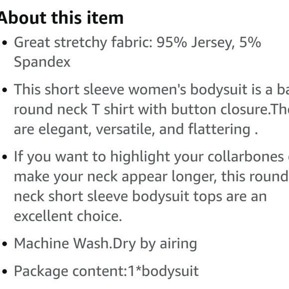 *NWT BelleLovin Round Neck T Shirts Basic Short sleeve Bodysuit Top - Picture 6 of 6